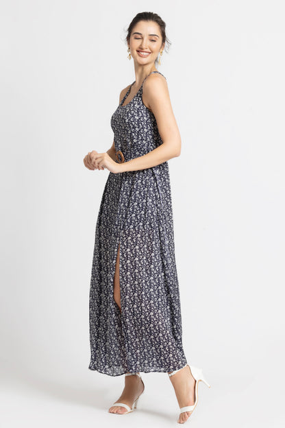 Blue Motif Maxi Dress