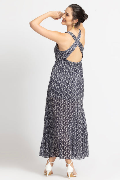 Blue Motif Maxi Dress