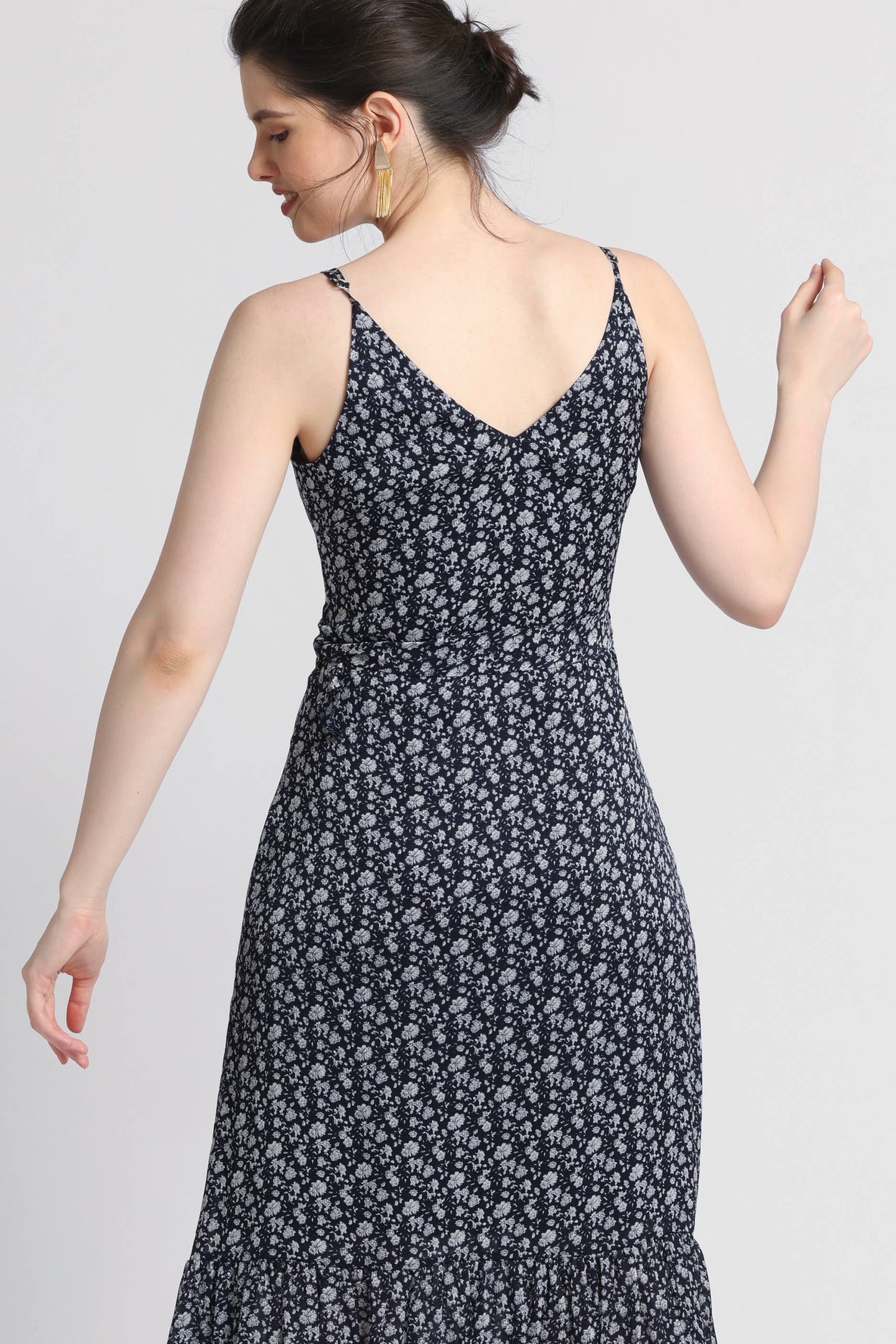 Blue Motif Midi Dress