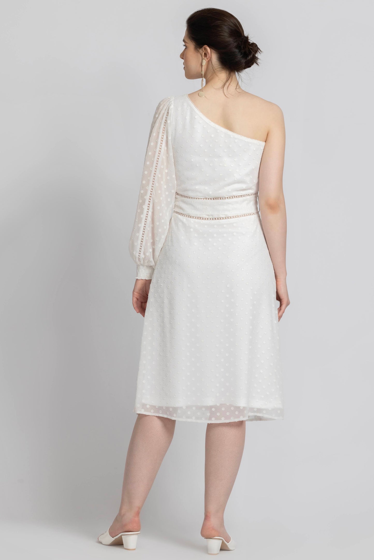 Snowflake White Midi dress