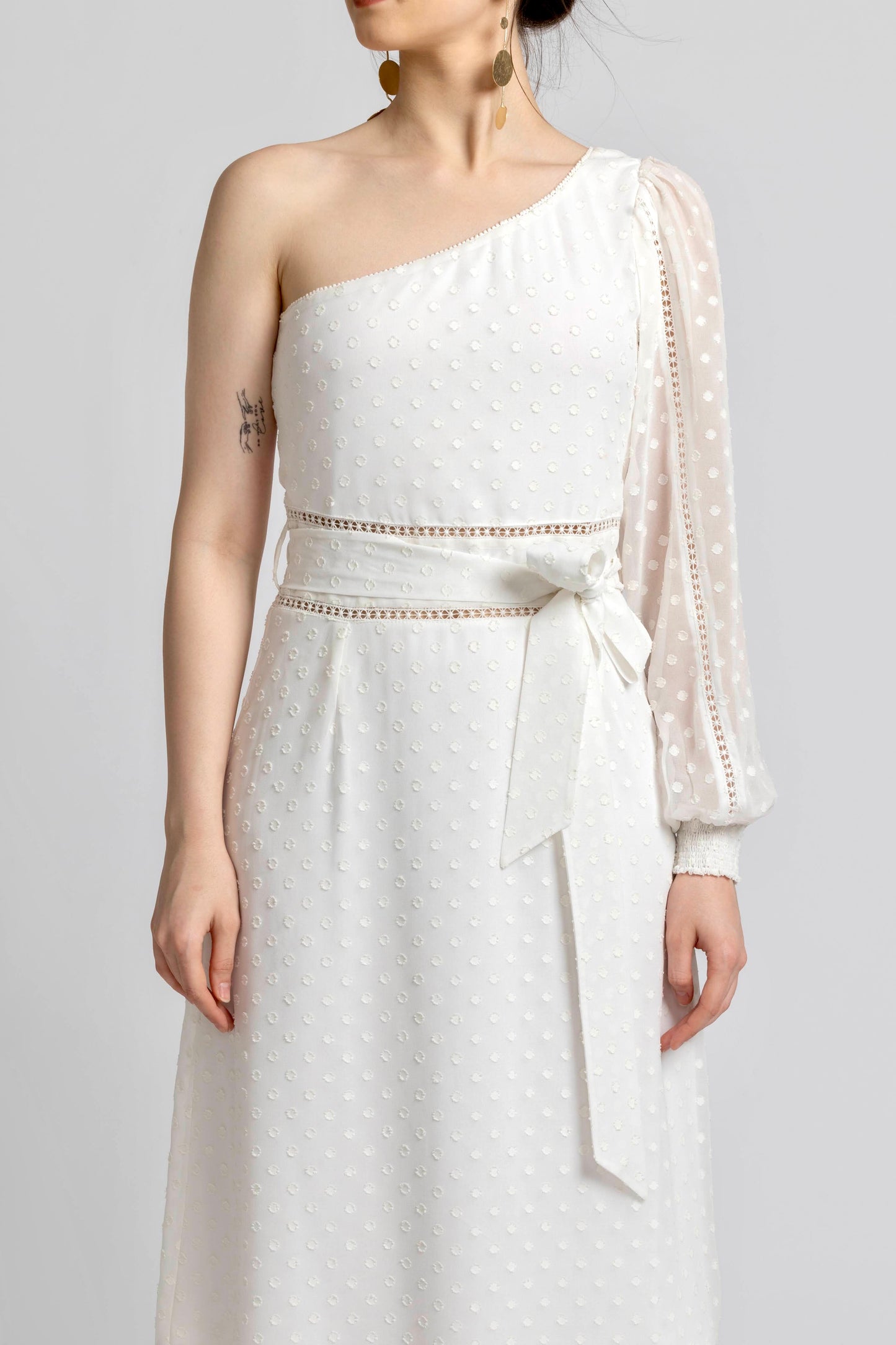 Snowflake White Midi dress