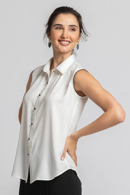 Blanc Comfort Sleeveless Shirt