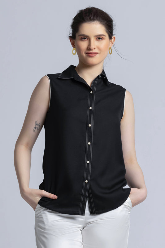 Noir Comfort Sleeveless Shirt