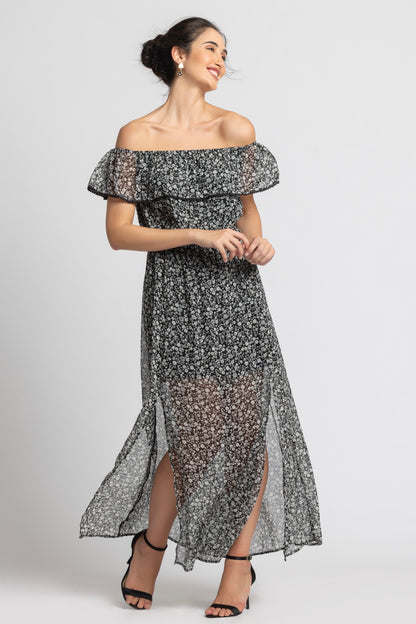 Moonlit Romance Off Shoulder Dress