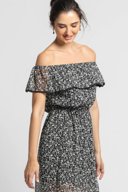 Moonlit Romance Off Shoulder Dress