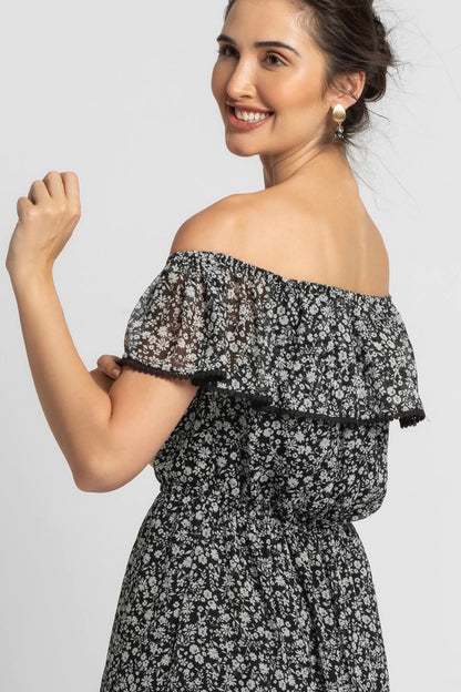 Moonlit Romance Off Shoulder Dress