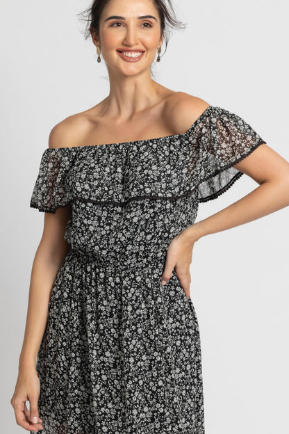 Moonlit Romance Off Shoulder Dress