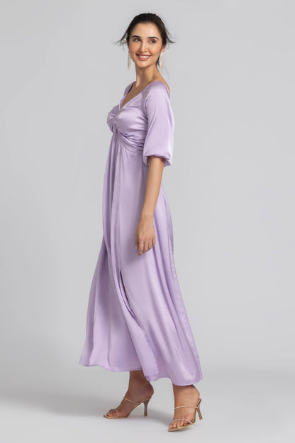 Lavender Elegance Sweetheart Maxi Dress