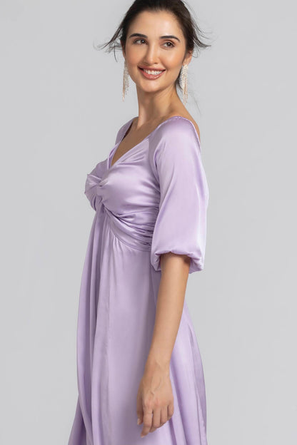 Lavender Elegance Sweetheart Maxi Dress