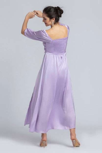 Lavender Elegance Sweetheart Maxi Dress