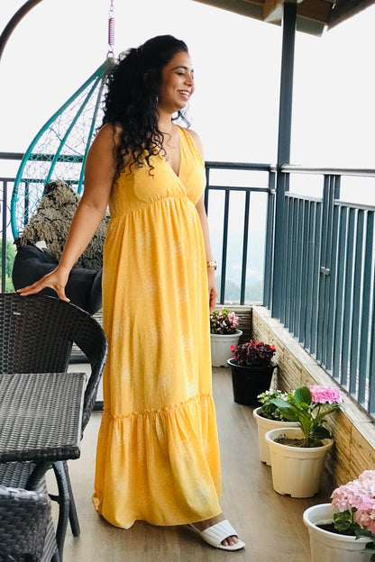 Sunlit Marigold Maxi Dress