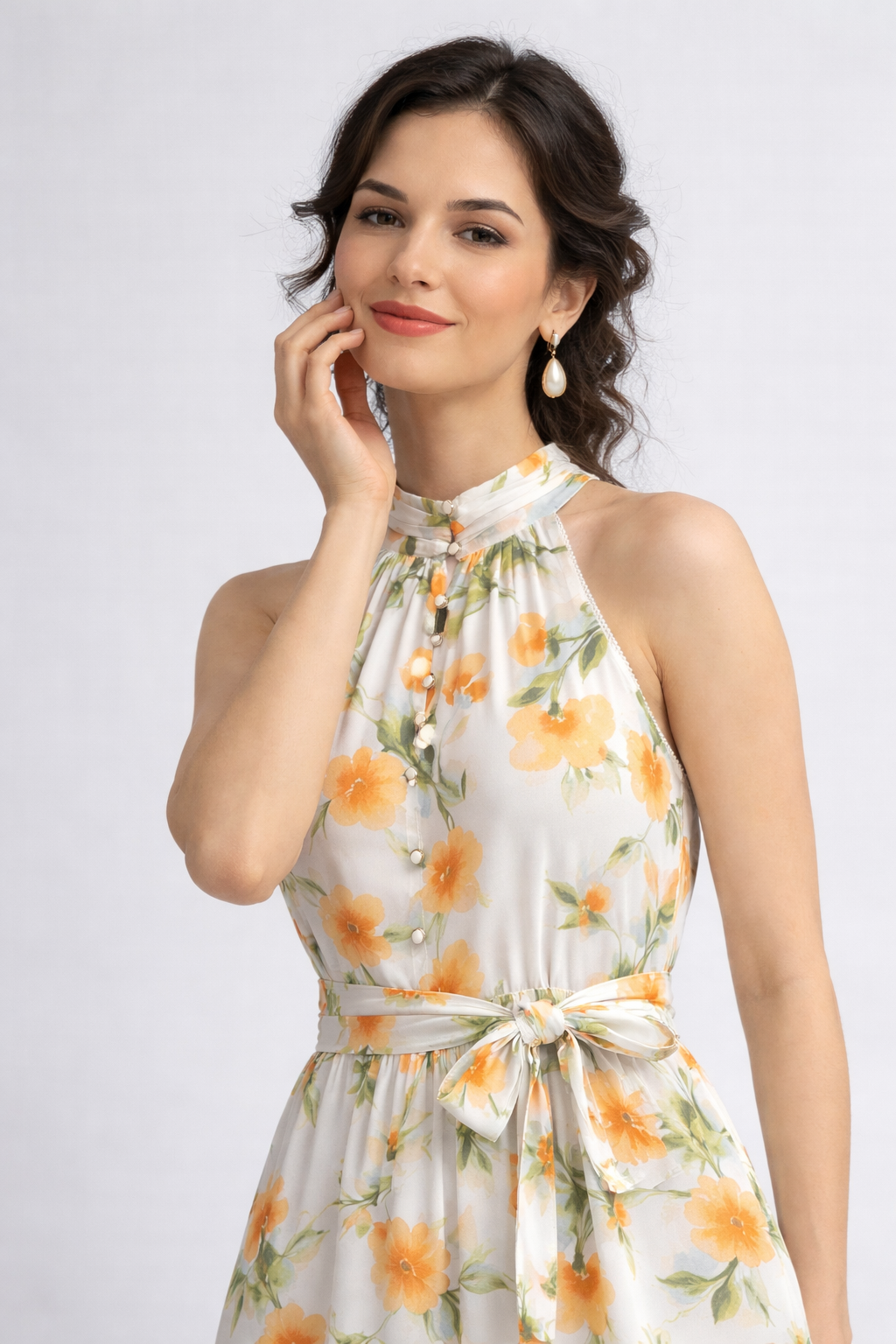 Blossom Aura Halter Maxi Dress