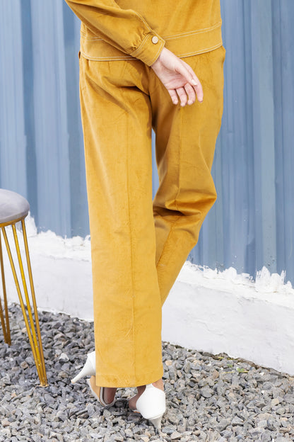 Mustard Charm Corduroy Trousers