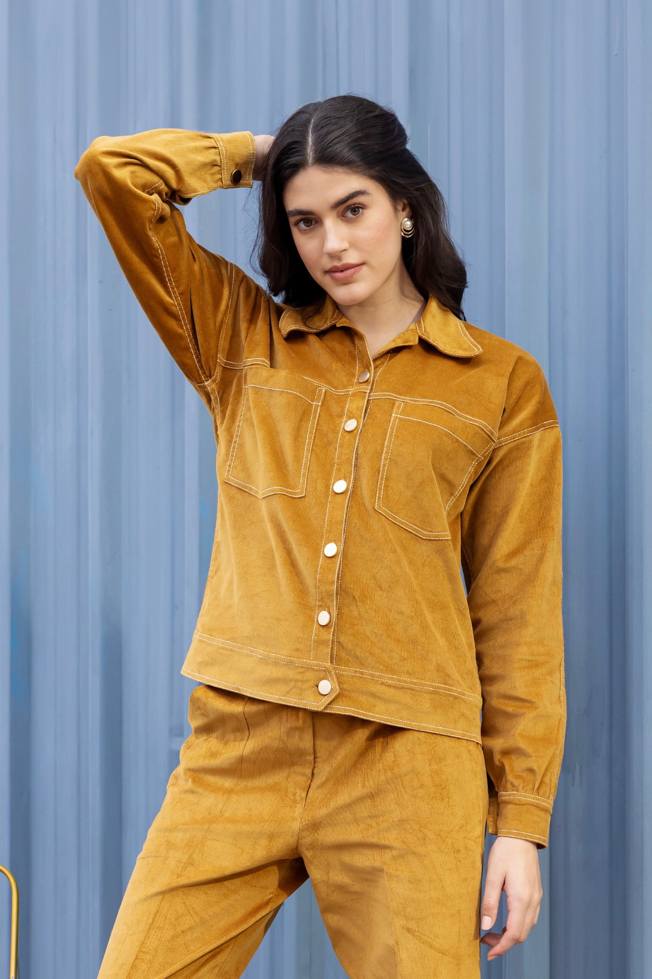 Mustard Charm Corduroy Shirt