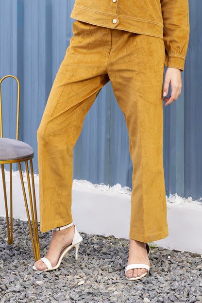 Mustard Charm Corduroy Trousers