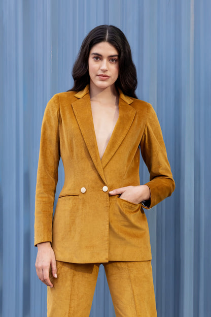 Mustard Charm Corduroy Blazer