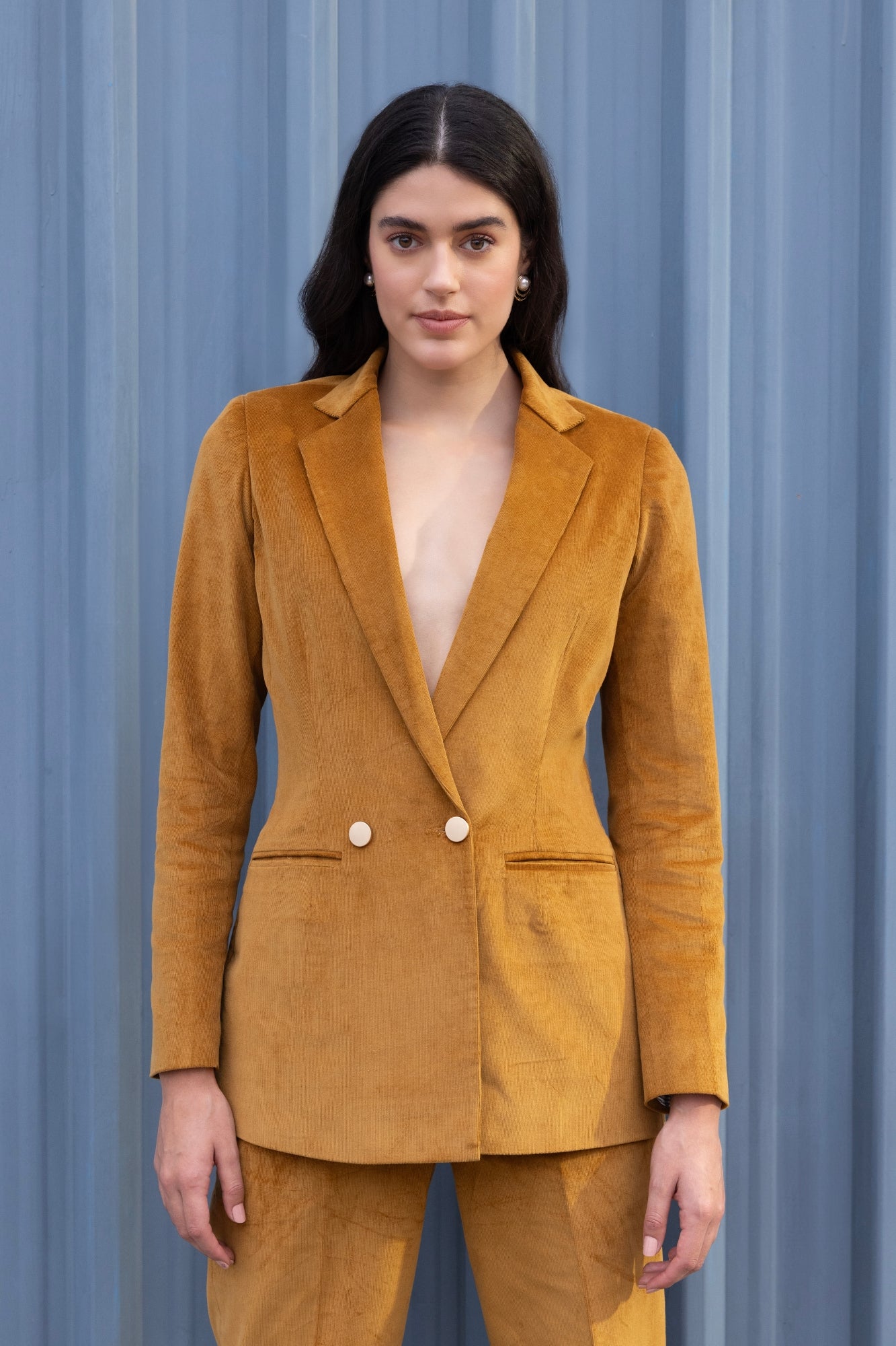 Mustard Charm Corduroy Blazer