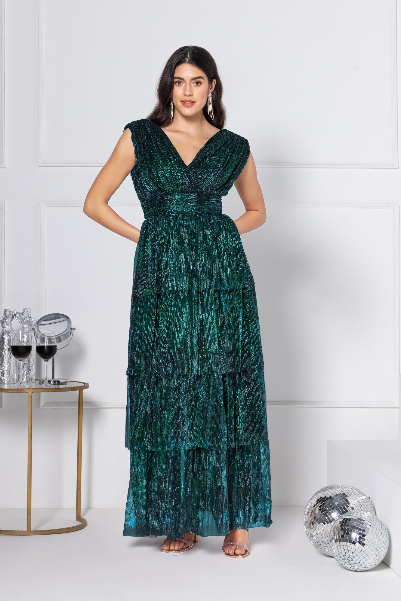 Sapphire Teal Soirée Maxi Dress