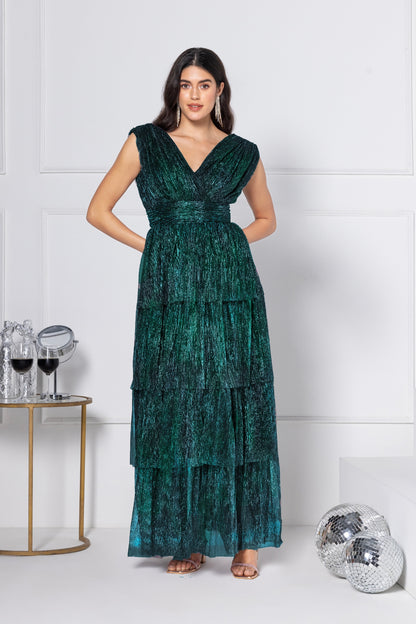 Sapphire Teal Soirée Maxi Dress