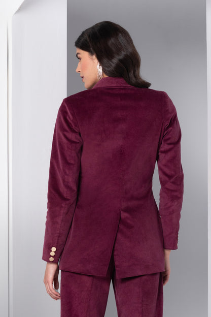 Bordeaux Corduroy Blazer