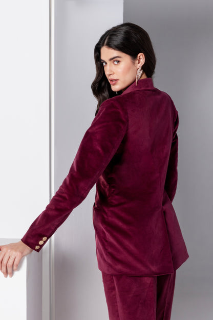 Bordeaux Corduroy Blazer