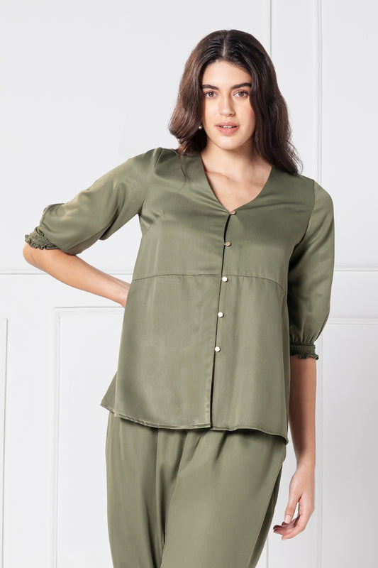 Olive Elegance Top