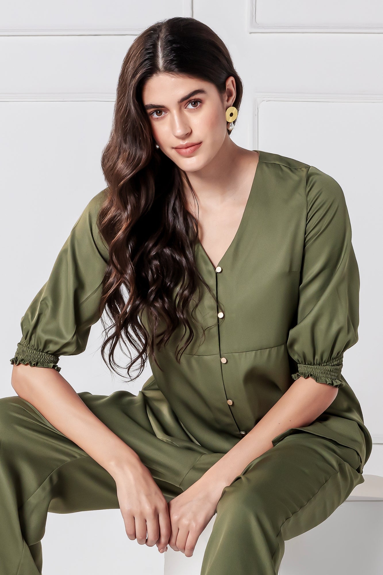 Olive Elegance Top