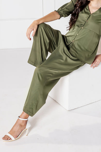 Olive Elegance Pants