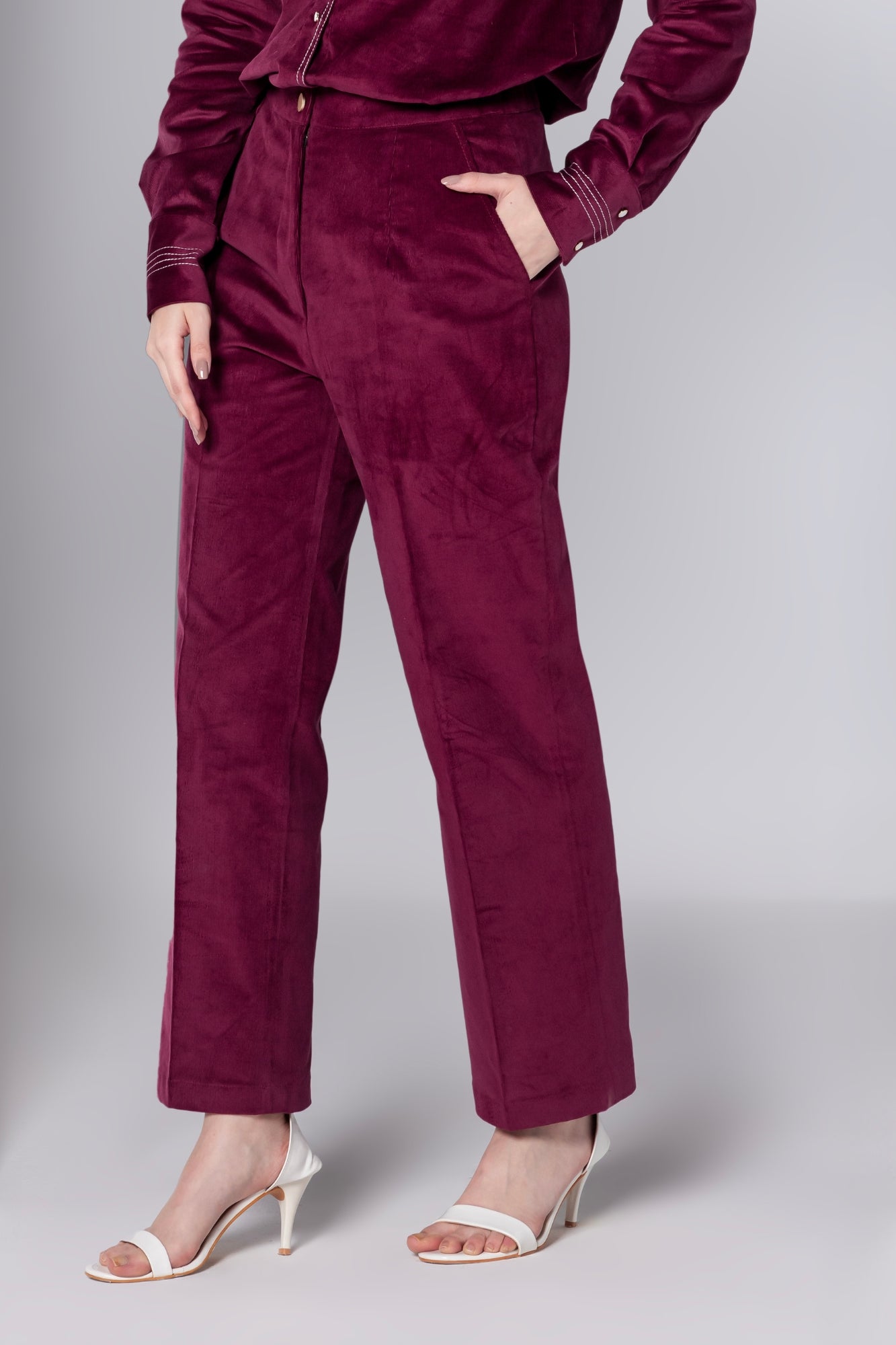 Bordeaux Corduroy Trousers