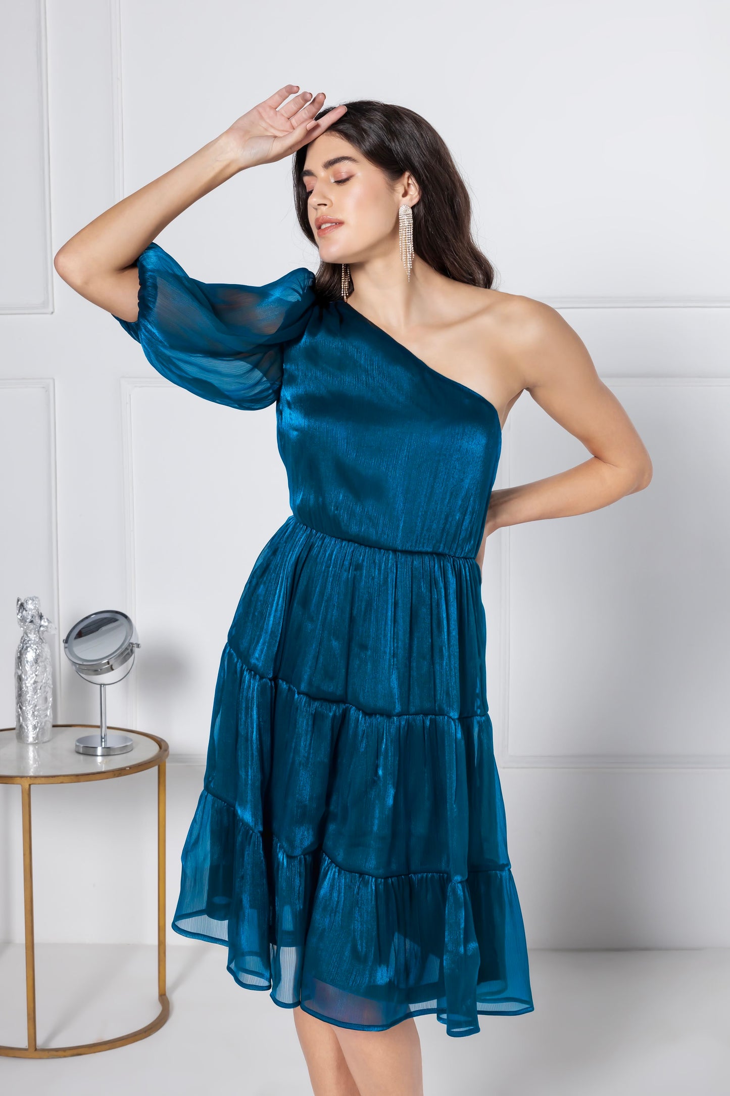 Teal Blue Glam Soirée Dress