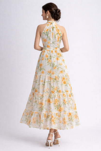 Blossom Aura Halter Maxi Dress