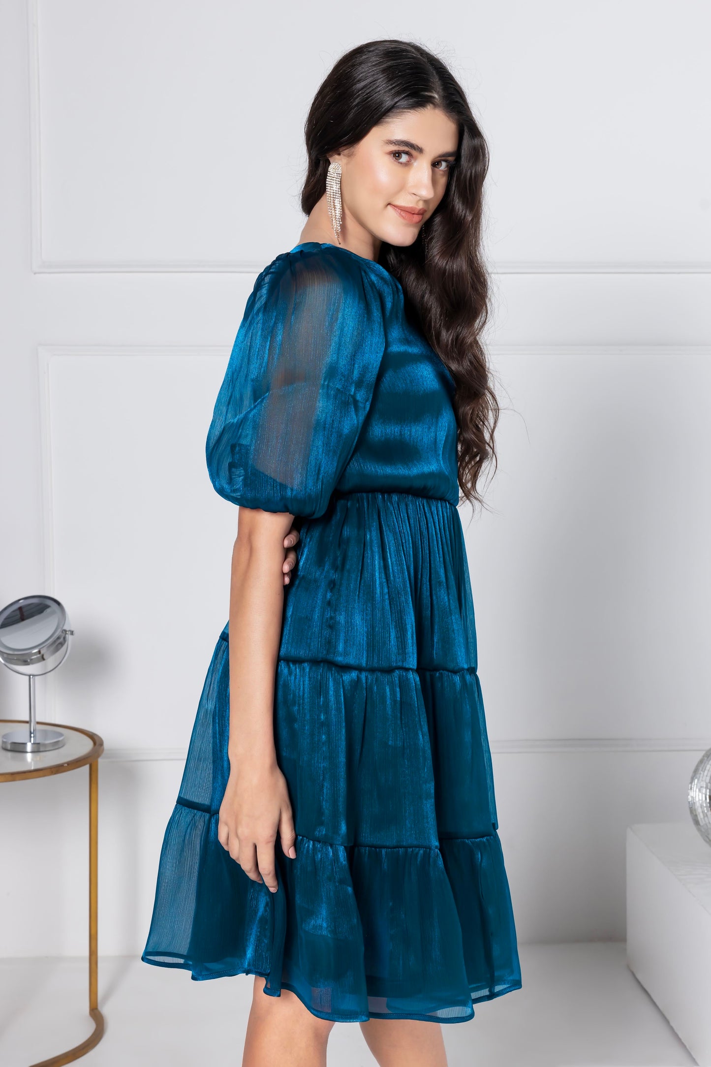 Teal Blue Glam Soirée Dress