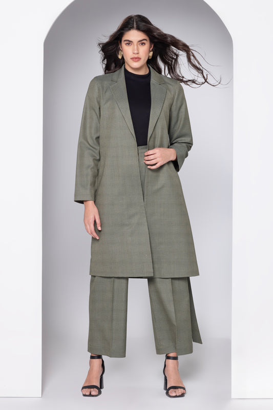 Chic Olive Overcoat