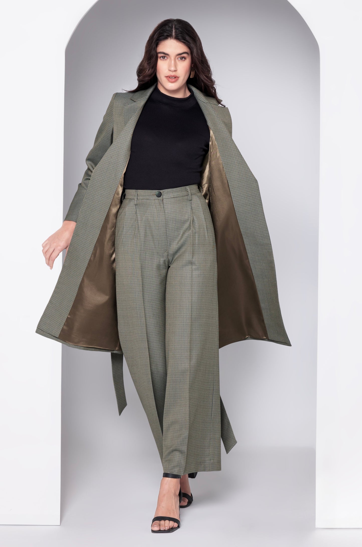 Chic Olive Overcoat