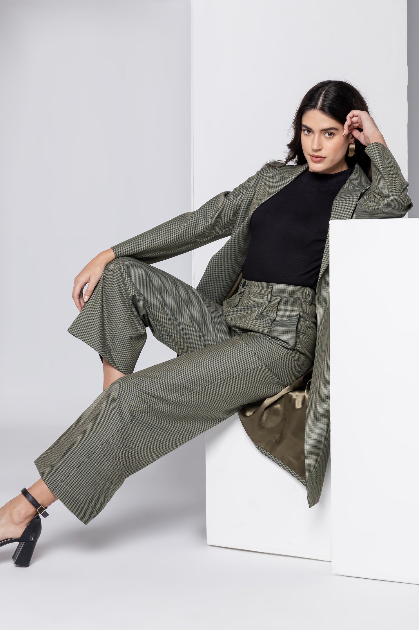 Chic Olive Overcoat