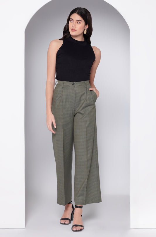 Chic Olive Straight-Fit Pants