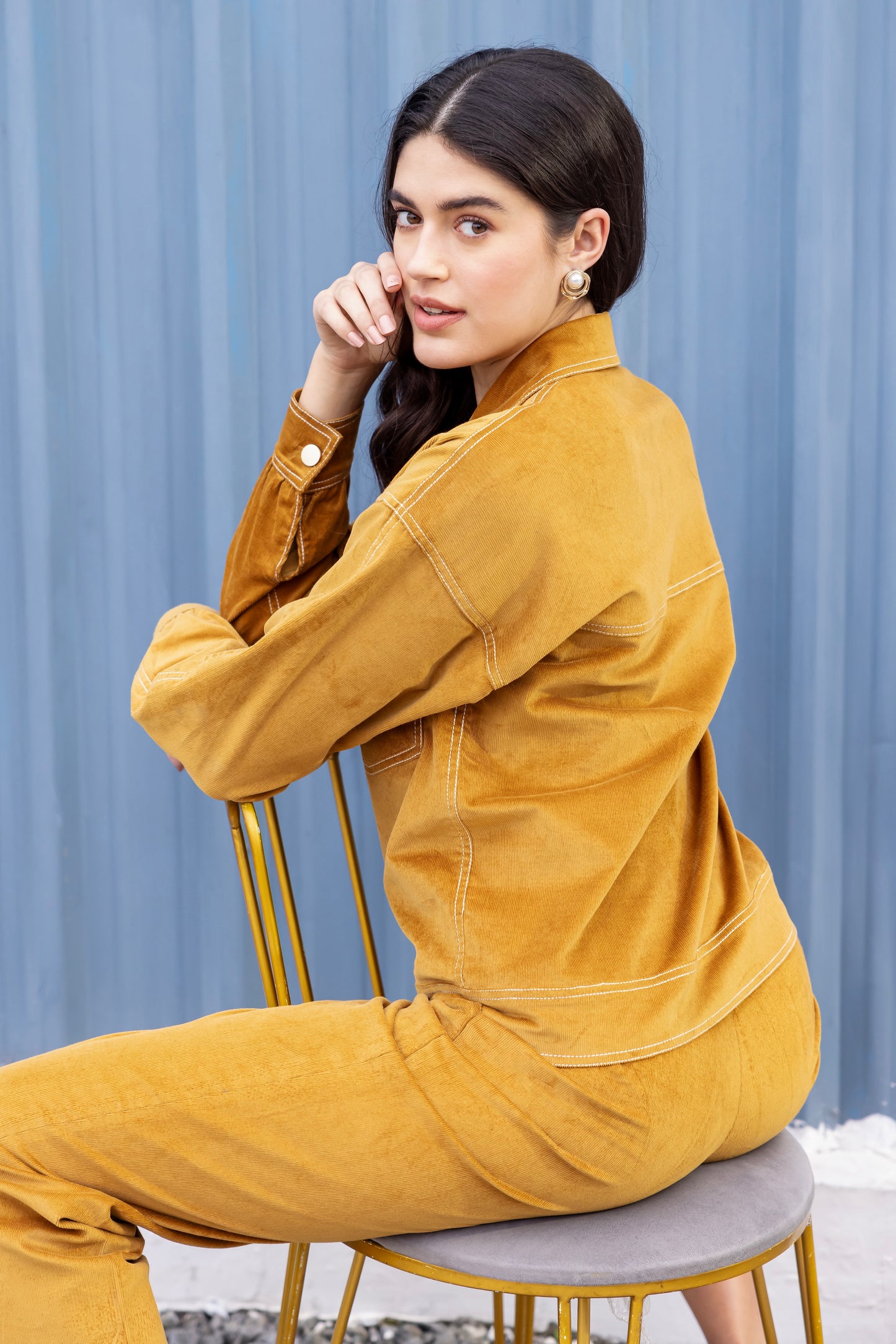 Mustard Charm Corduroy Co-ord Set