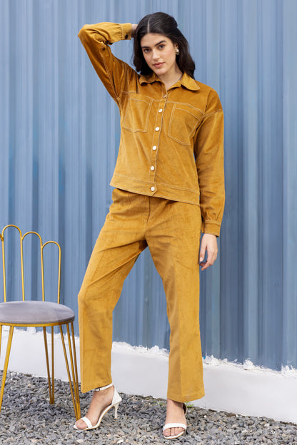 Mustard Charm Corduroy Co-ord Set