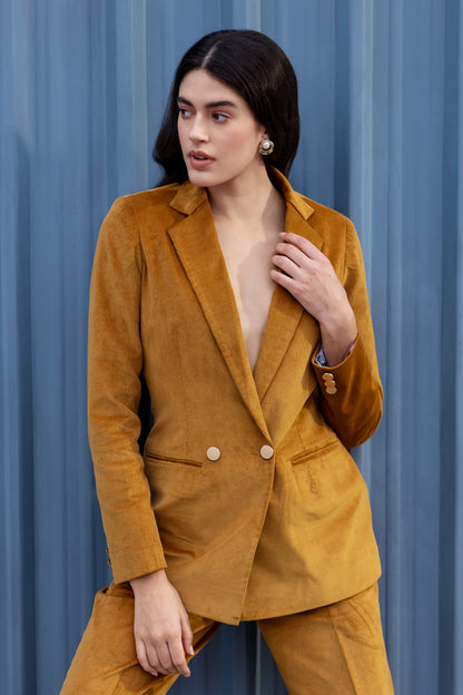 Mustard Charm Blazer Set