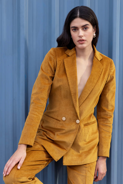 Mustard Charm Blazer Set