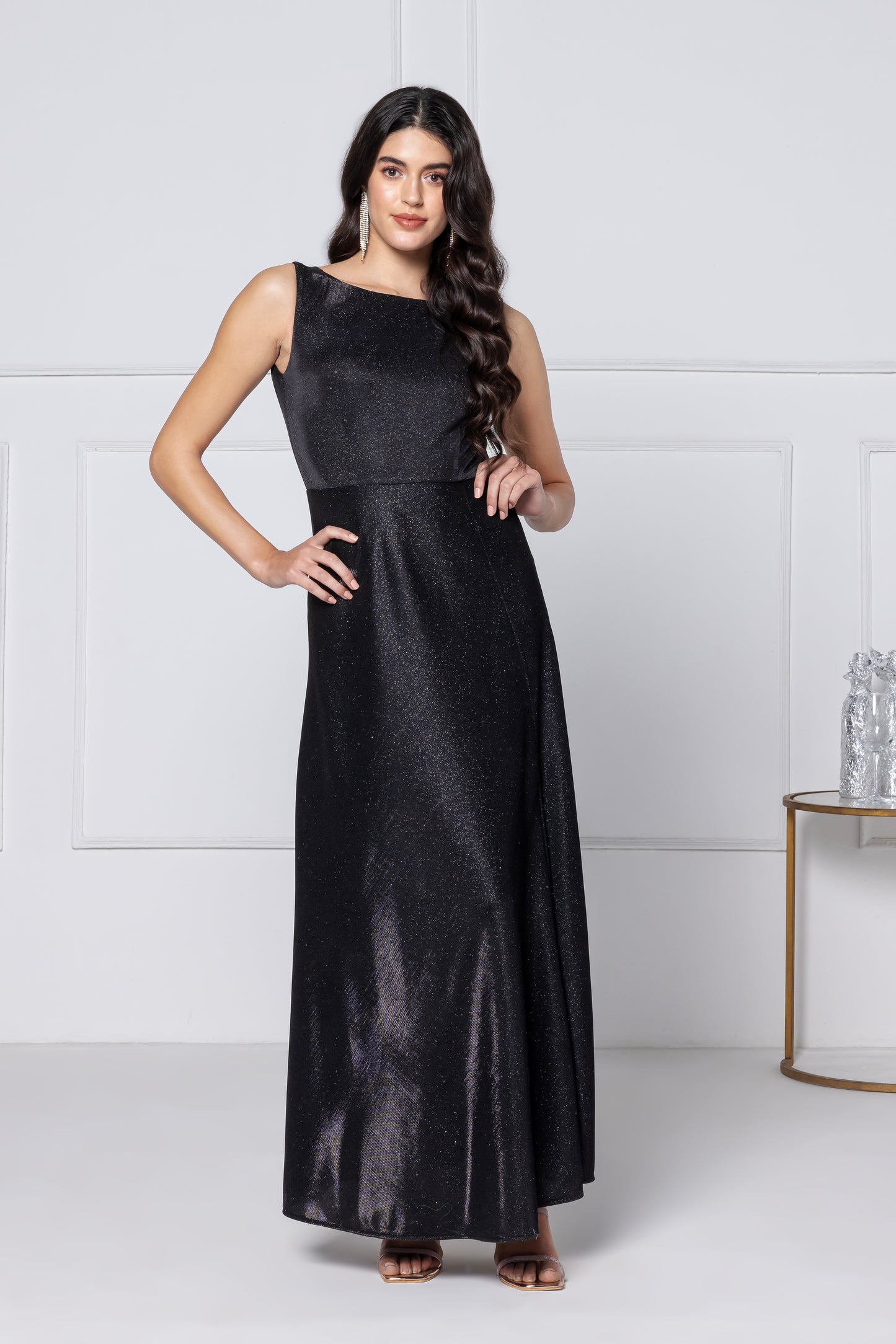 Noir Glitz Graceful Maxi Dress