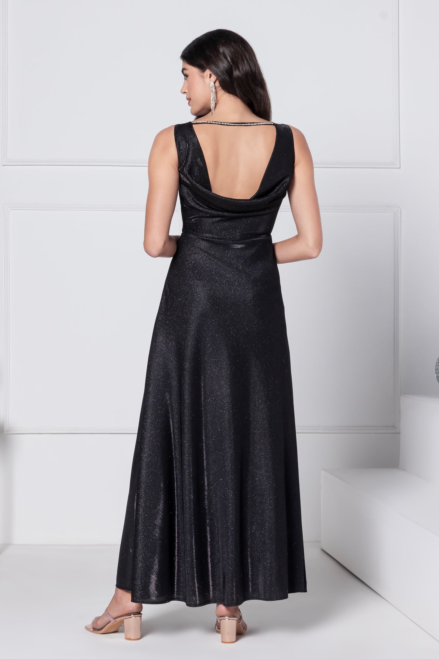 Noir Glitz Graceful Maxi Dress