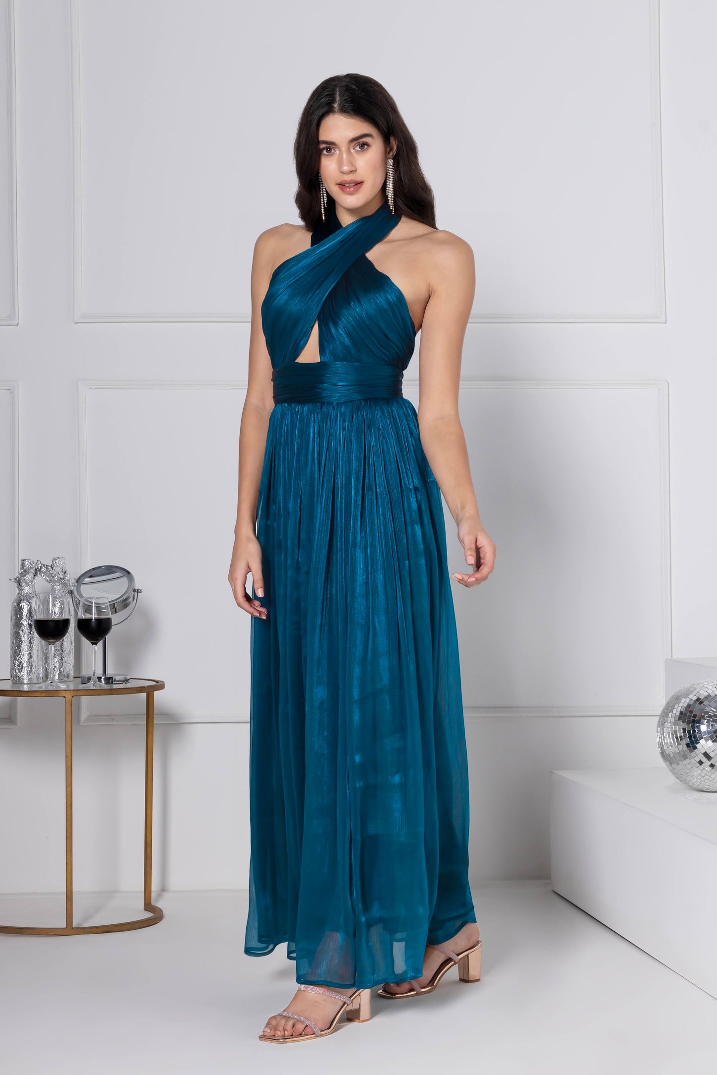 Teal Blue Elegante Gown