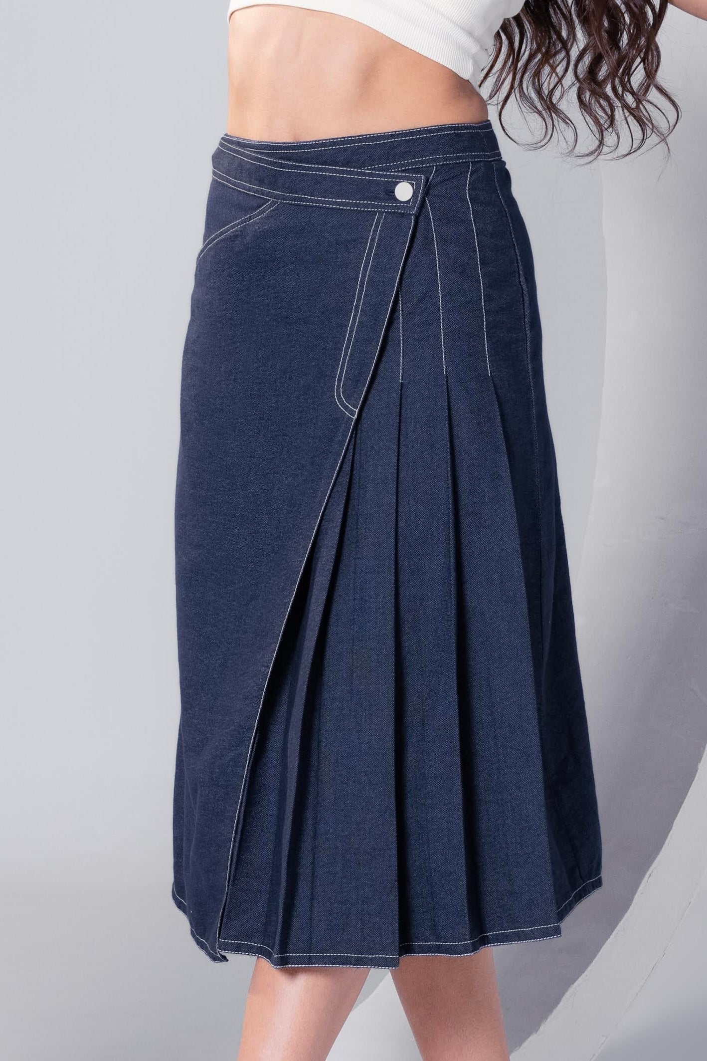 Denim Chic Midi Skirt