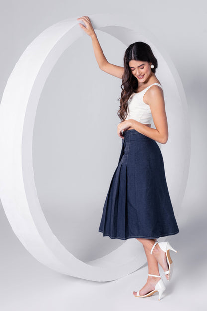 Denim Chic Midi Skirt