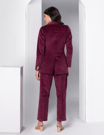 Bordeaux Corduroy Blazer and Pant Set