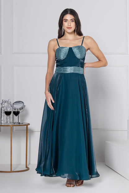 Dark Emerald Glam Maxi Dress