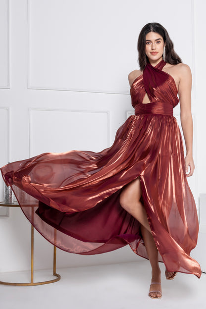 Rust Glam Elegante Gown